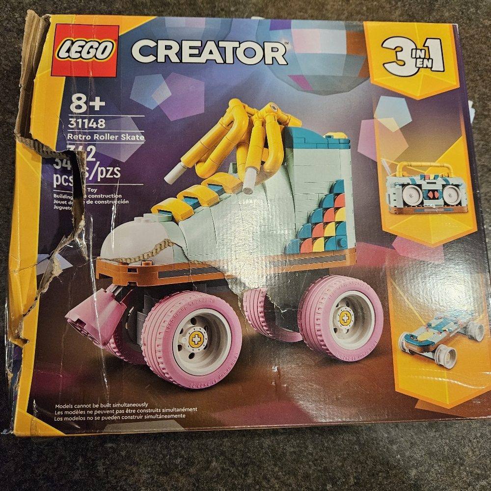 LEGO Creator 3-in-1 Retro Roller Skate Set New With BOX DAMAGE 31148 342 Pieces